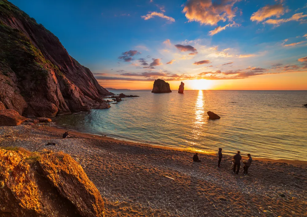 Tramonto sulla spiaggia di Portu Banda, in Sardegna